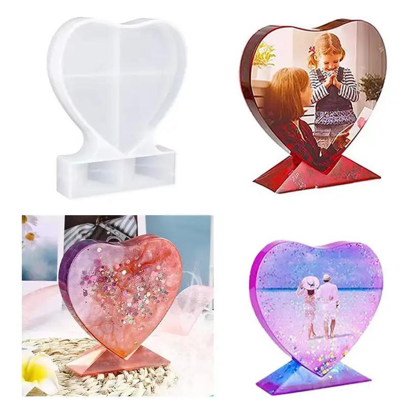 Heart Shaped Photo Frame Silicone Mold, DIY Decorative Photo Frame Mold for Home Decoration