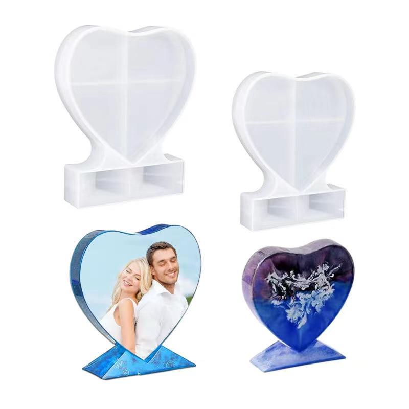 Heart Shaped Photo Frame Silicone Mold, DIY Decorative Photo Frame Mold for Home Decoration