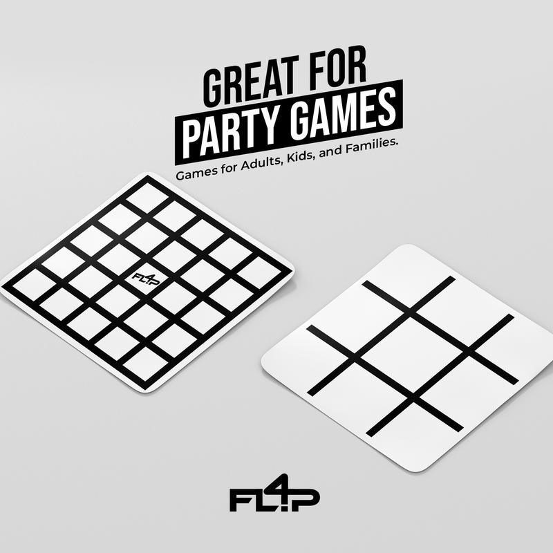 Flip 4 | 4 Person Flip Cup & Tic Tac Toe Board Mat - Fun Interactive Board Game for Adults