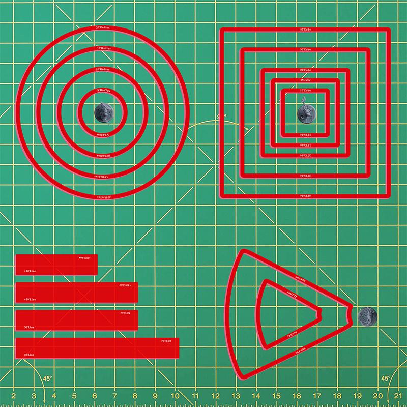 Area of Effect Spell Templates Set of 15 (Included Cube, Cone, Circle, and Line) Acrylic AOE Damage Marker Tabtop RPG Gaming Accessories