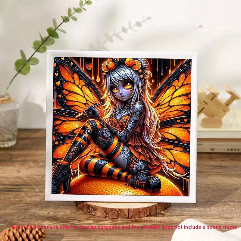 Butterfly Teenager Pattern DIY Diamond Arts Colorful Painting Kit without Frame, DIY 5D Diamond Arts Colorful Painting Kit, Wall Art Decor for Home