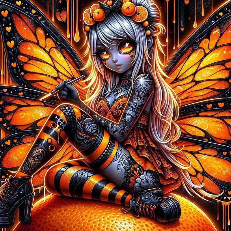 Butterfly Teenager Pattern DIY Diamond Arts Colorful Painting Kit without Frame, DIY 5D Diamond Arts Colorful Painting Kit, Wall Art Decor for Home