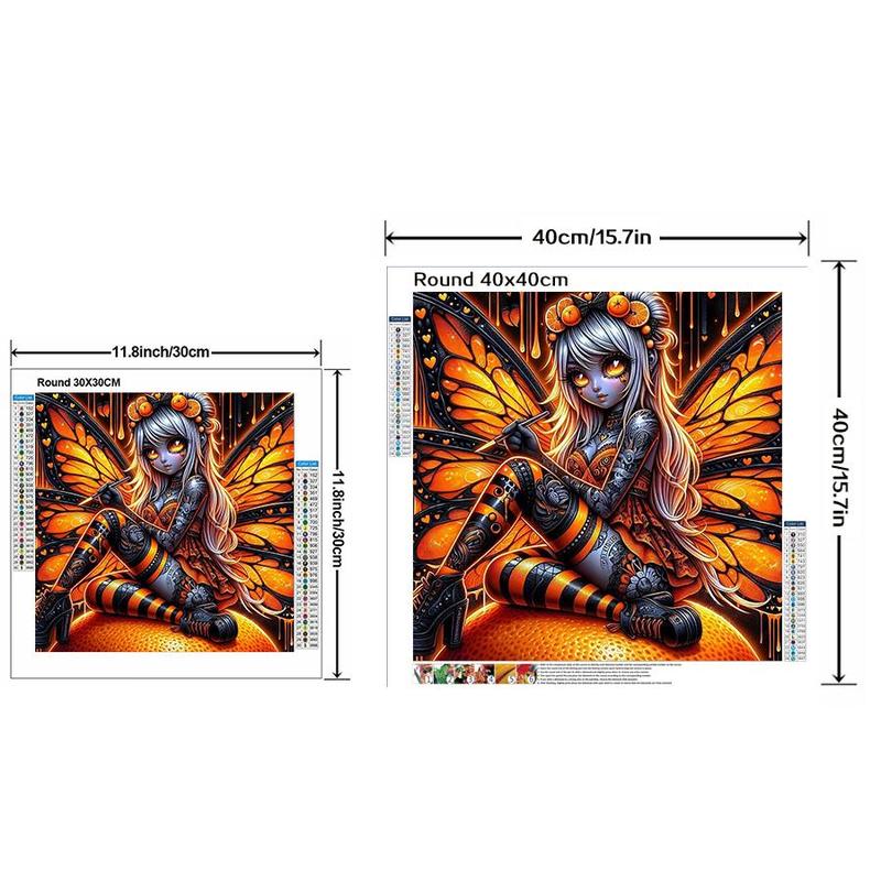 Butterfly Teenager Pattern DIY Diamond Arts Colorful Painting Kit without Frame, DIY 5D Diamond Arts Colorful Painting Kit, Wall Art Decor for Home