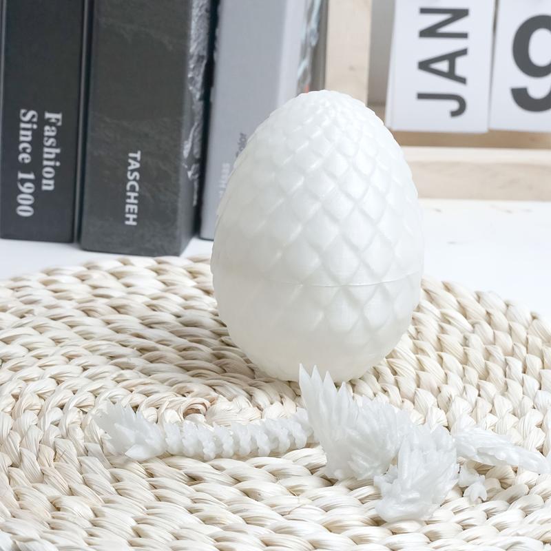 A 3D Printed Dragon Egg with Movable Dragon Man Doll-Home Office Plastic Table Decoration-Swinging Joint, Collection Toy-Ideal Gift for Christmas