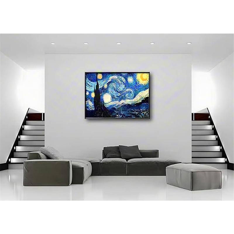 Van Gogh Starry Night Diamond Painting Kits,5D Diamond Art Van Gogh Full Drill Craft Painting Gift for Adult、Home Decor(30x40cm 12x16 Inches)