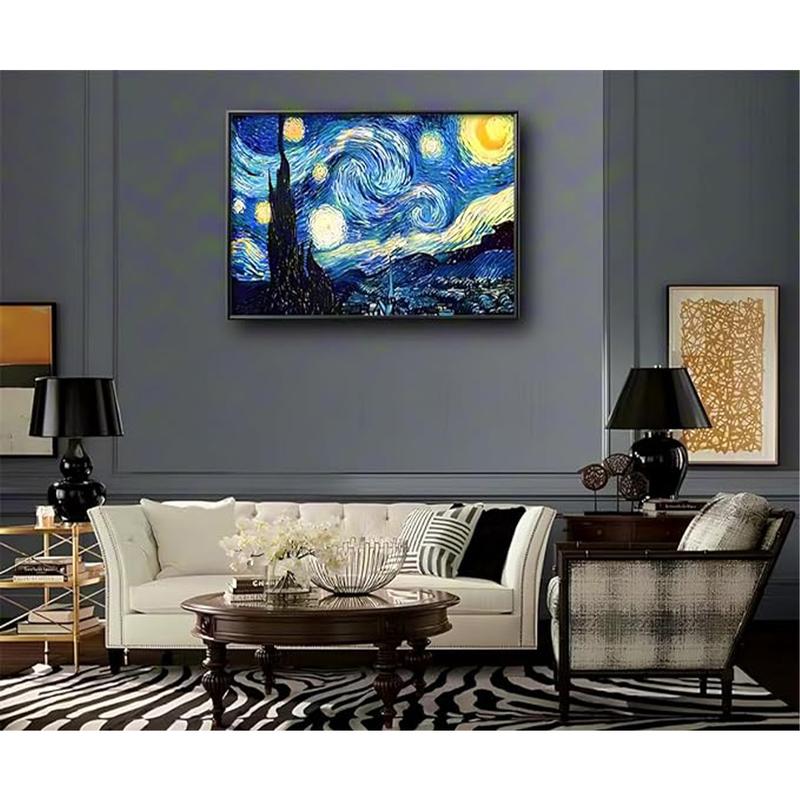 Van Gogh Starry Night Diamond Painting Kits,5D Diamond Art Van Gogh Full Drill Craft Painting Gift for Adult、Home Decor(30x40cm 12x16 Inches)