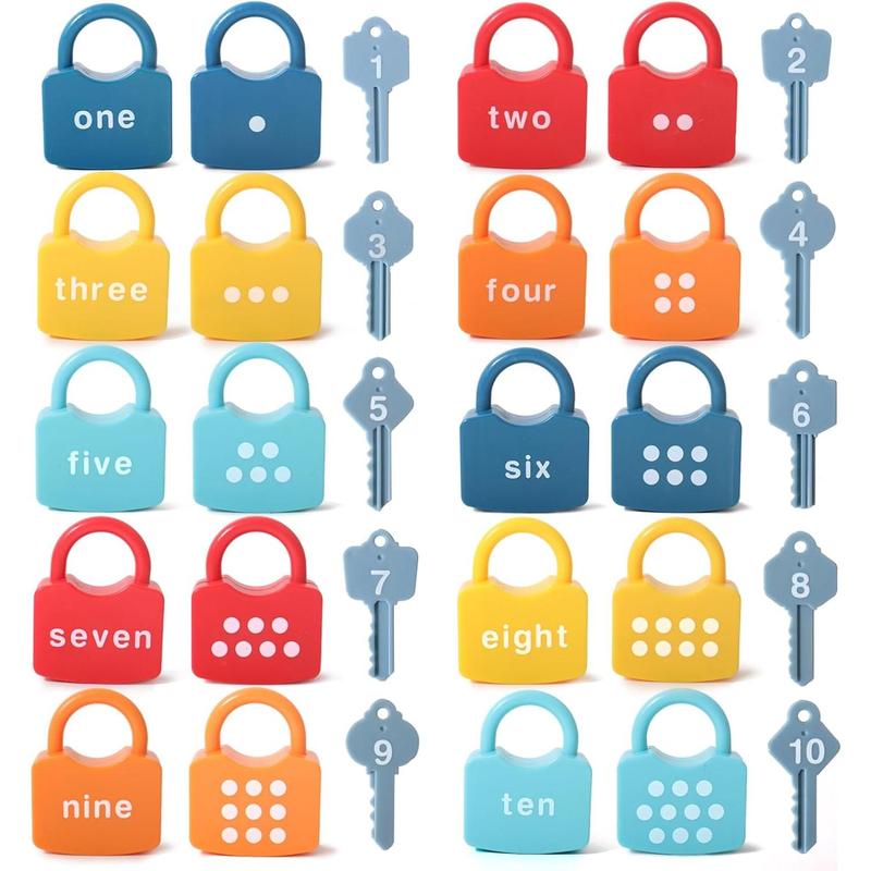 Kids Learning Locks with Keys Numbers Matching & Counting Montessori Educational Toys for Ages 3 yrs+ Boys and Girls Preschool Games Gifts