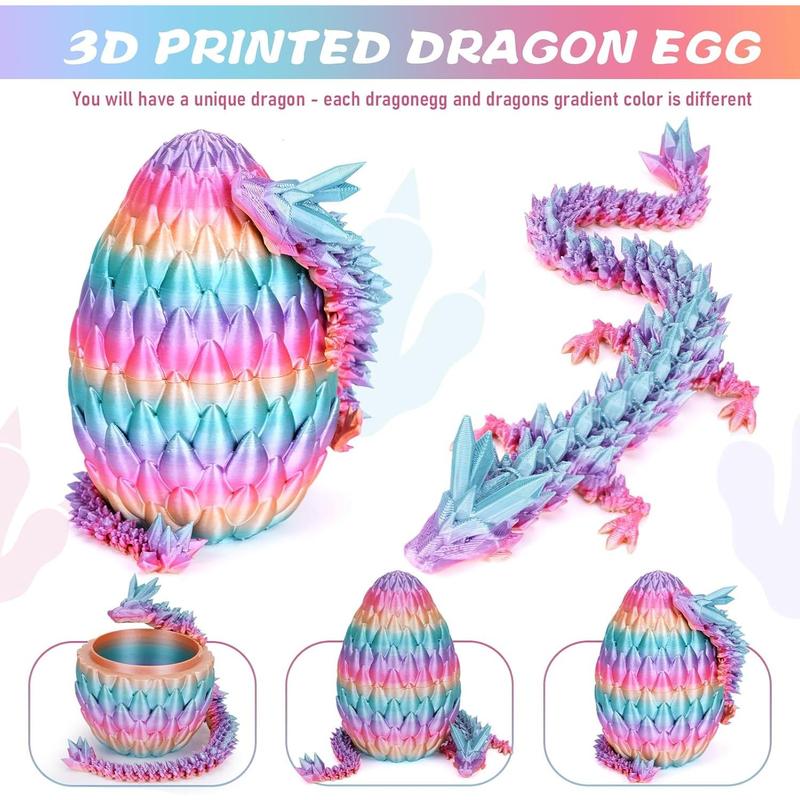 Dragon Egg -3D printed dragon egg in dragon, Crystal dragon joint dragon toys, 3D printed gift toys, executive desk toys, home office decoration, toy gifts for boys and girls