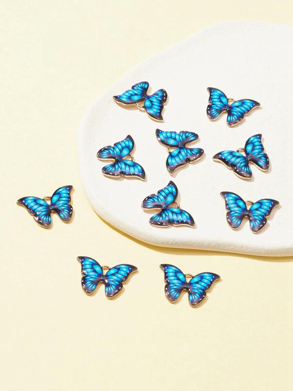 10pcs Butterfly Design Pendant, Fashion Alloy Diy Jewelry for Women for Gift, Fashion Accessories for Necklace, Bracelet, Earrings Making