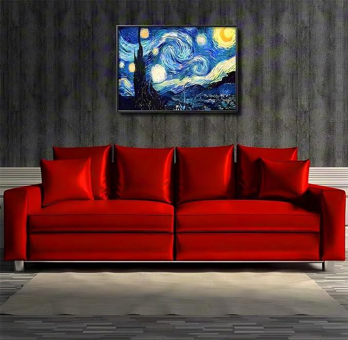 Van Gogh Starry Night Diamond Painting Kits,5D Diamond Art Van Gogh Full Drill Craft Painting Gift for Adult、Home Decor(30x40cm 12x16 Inches)