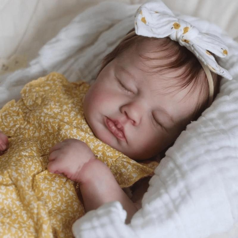 reborn baby doll,Realistic 50cm Asleep Reborn Baby Doll with 3D-Paint Skin and Visible Veins (Cloth Body, Vinyl Limbs) 20inch Newborn Bebe Girl Art Toy Lifelike Kids Birthday Gift
