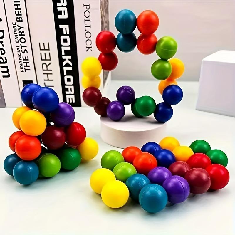 3D Spin Puzzle Ball, 2 Boxes Sensory Fidget Toy, Stress Relief Toy, Creative Preschool Learning Activity Toy, Early Childhood School Supplies