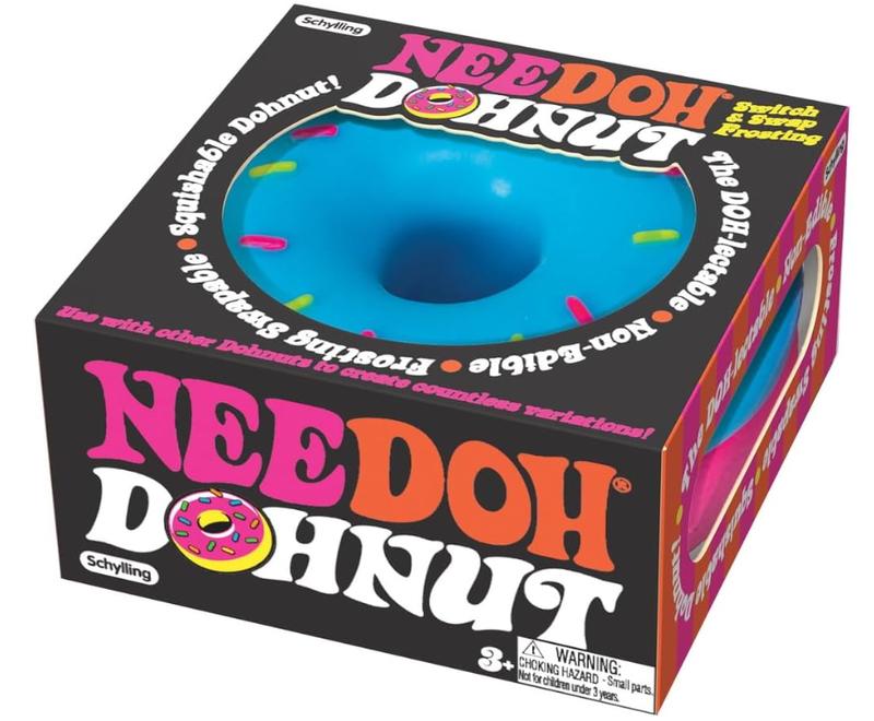 Schylling NeeDoh Dohnuts - Sensory Fidget Toy - Assorted Colors - Ages 3 to Adult (Pack of 1)