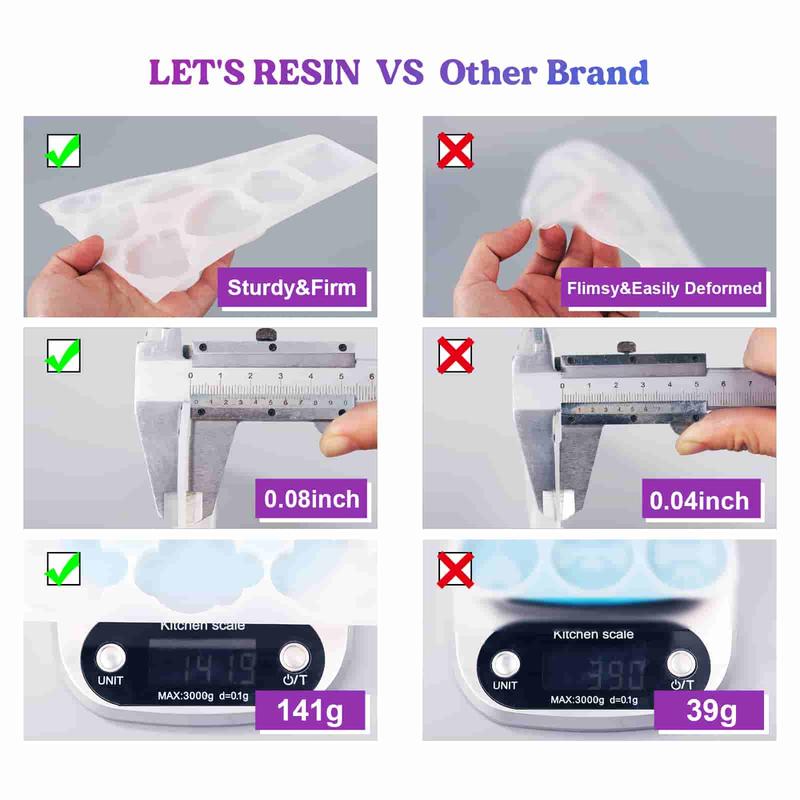 2 Count Resin Mold, 24 Cavities Badge Reel Molds for Resin, Phone Grip Mold for UV Resin,Epoxy Resin,Casting Molds for DIY Resin Keychain - LET'S RESIN