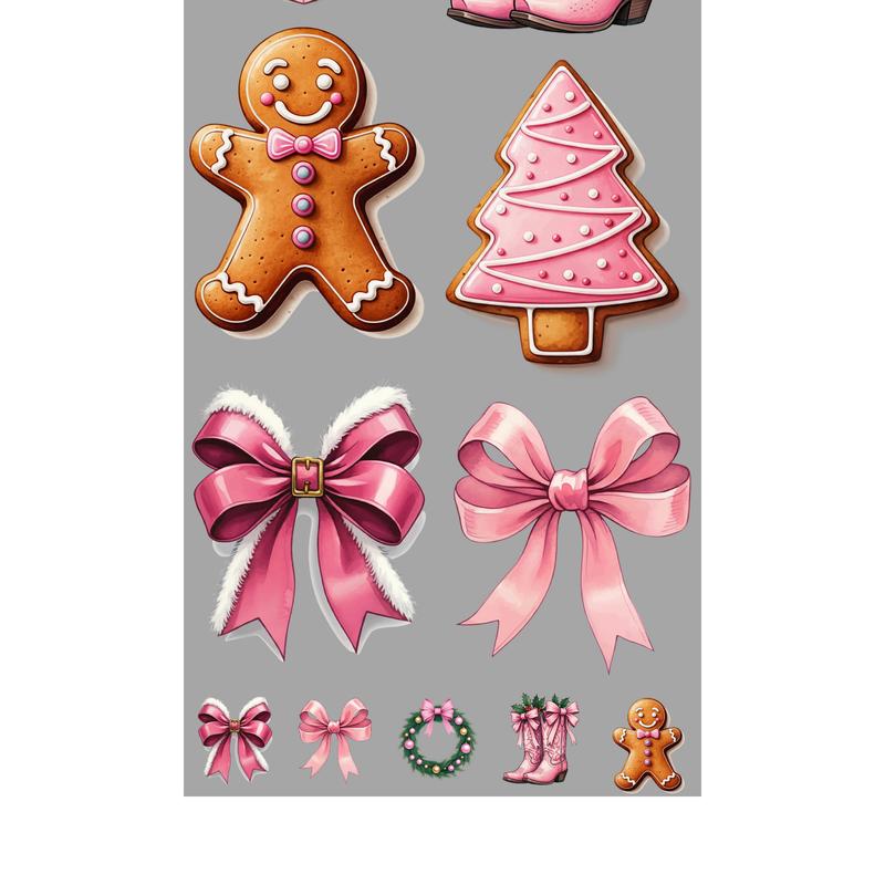 Pastel Christmas DTF Transfers Gang Sheet 22” wide x 60” long DIY Direct to Film T Shirt Transfers