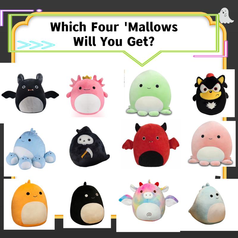 Christmas Gift：Squishmallows Mystery Box 4-Pack 8-Inch, Exclusive Selection, May Contain Assorted Characters, Items May Vary, Perfect Holiday Gifts brown christmas decor