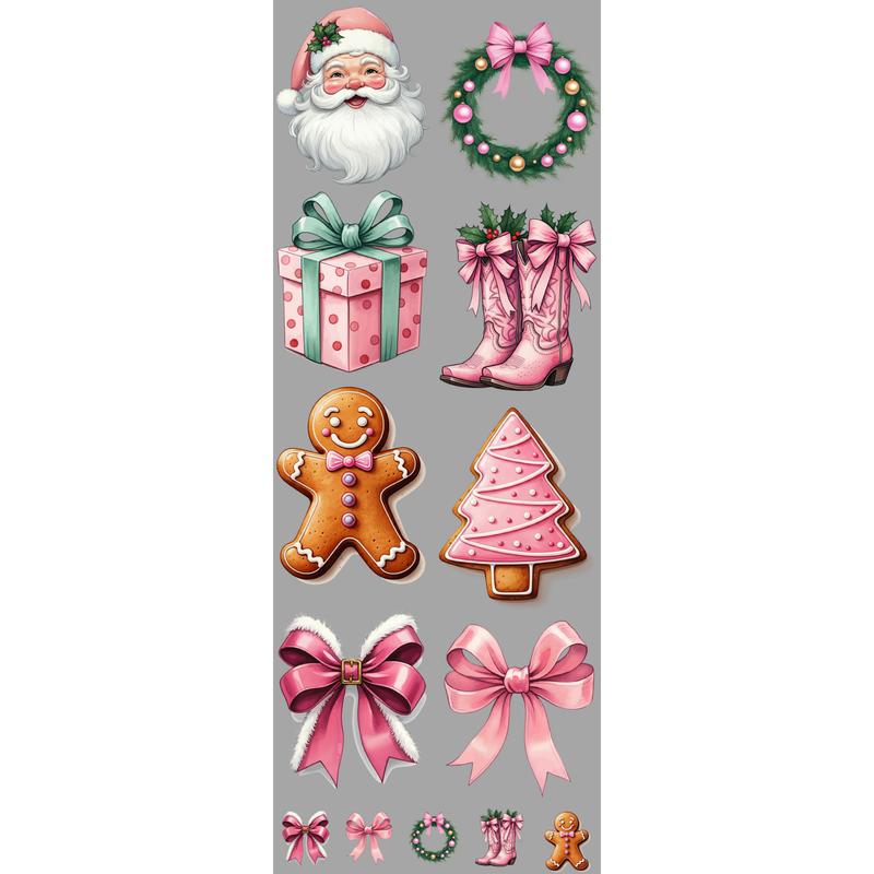 Pastel Christmas DTF Transfers Gang Sheet 22” wide x 60” long DIY Direct to Film T Shirt Transfers