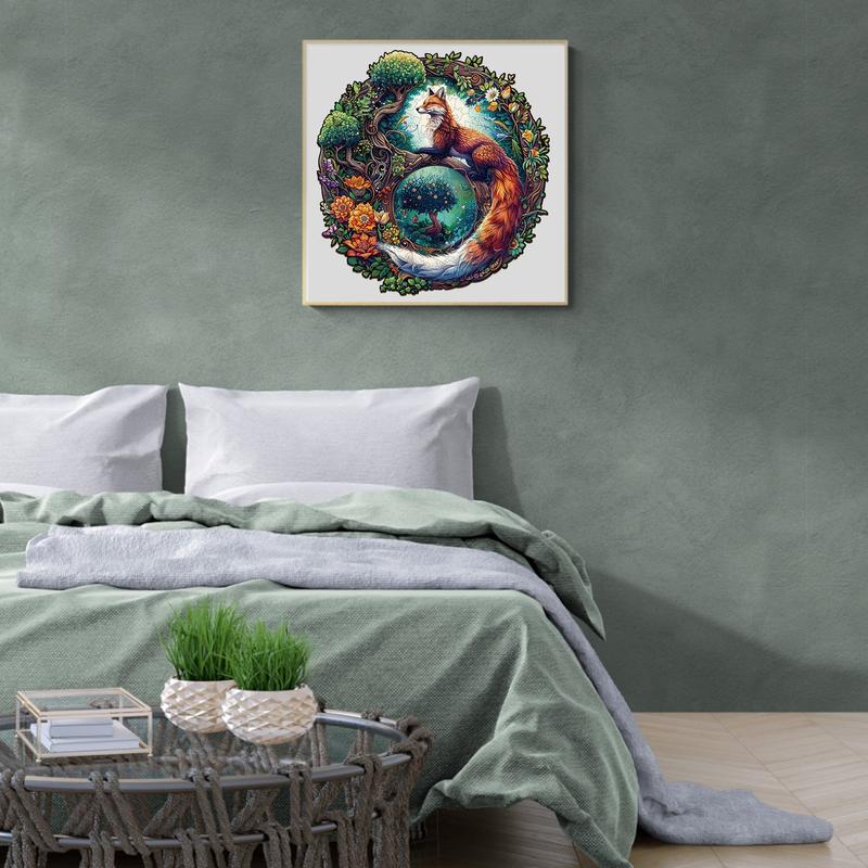 Yin Yang Fox-1 Wooden Jigsaw Puzzle for Kids and Adults