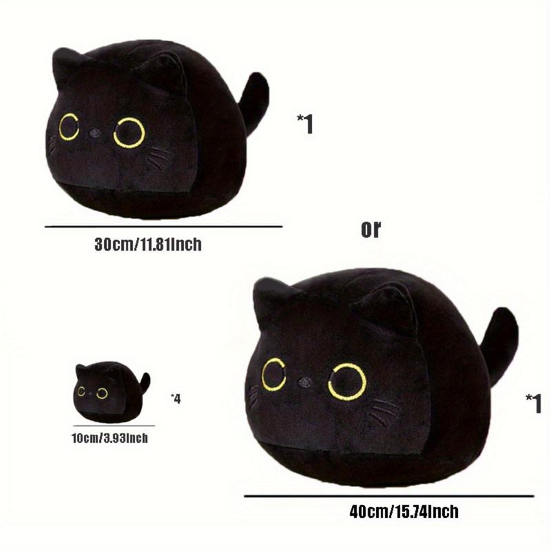 1 4Pcs 3D Cat Plush, Soft Cute Cat, Plush Stuffed Animal Kawaii Cushion for Home Decor, Birthdays, Valentine's Day, Accessories