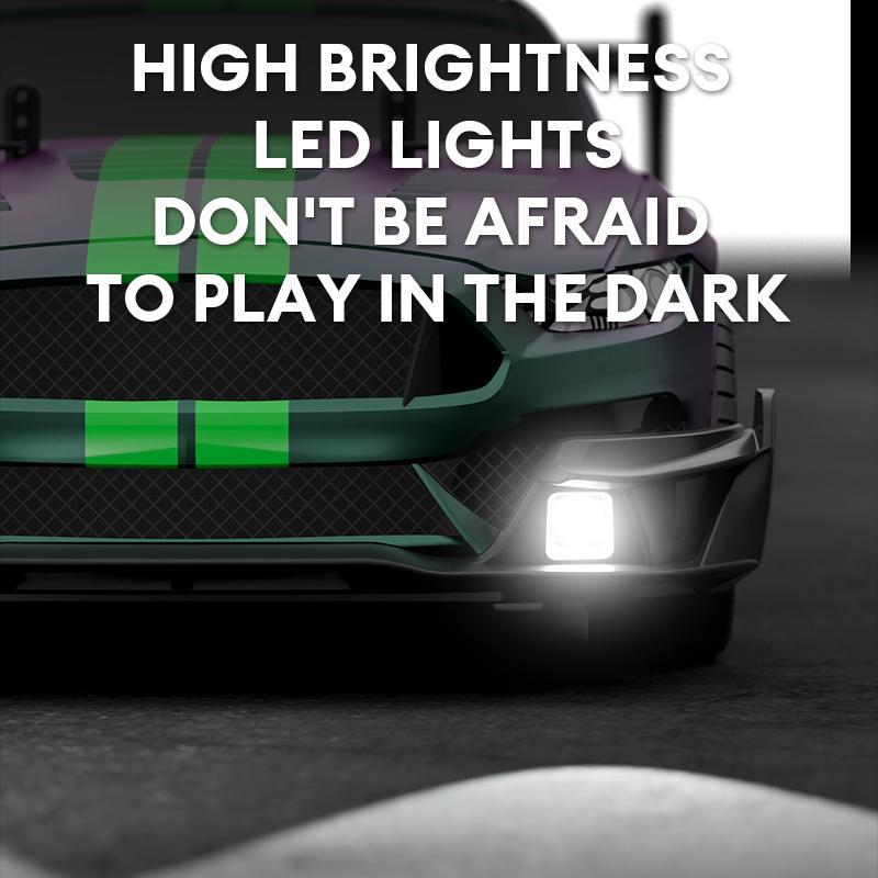 Wireless Remote Control High Speed Drift Car, Four-wheel Drive Power Racing Car with LED Headlights & Replaceable Wheel, Interactive Car Toy for Birthday Gifts