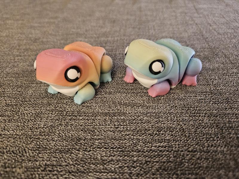 3D Printed Articulating Rainbow Chonky Frog (Bull Frog) Figurine Great Gift and Desk Figure