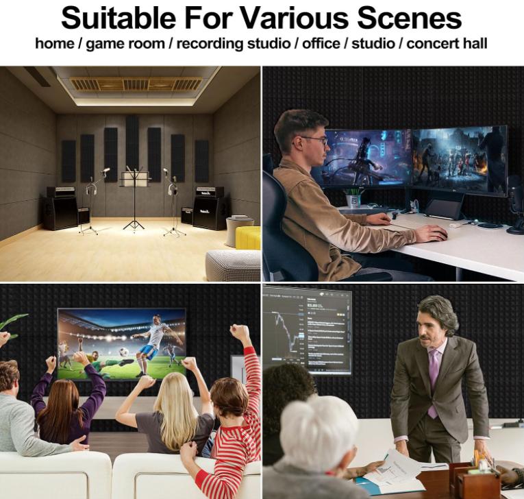 24 Pack Sound Proof Foam Panels Studio Acoustic Foam Panels,1