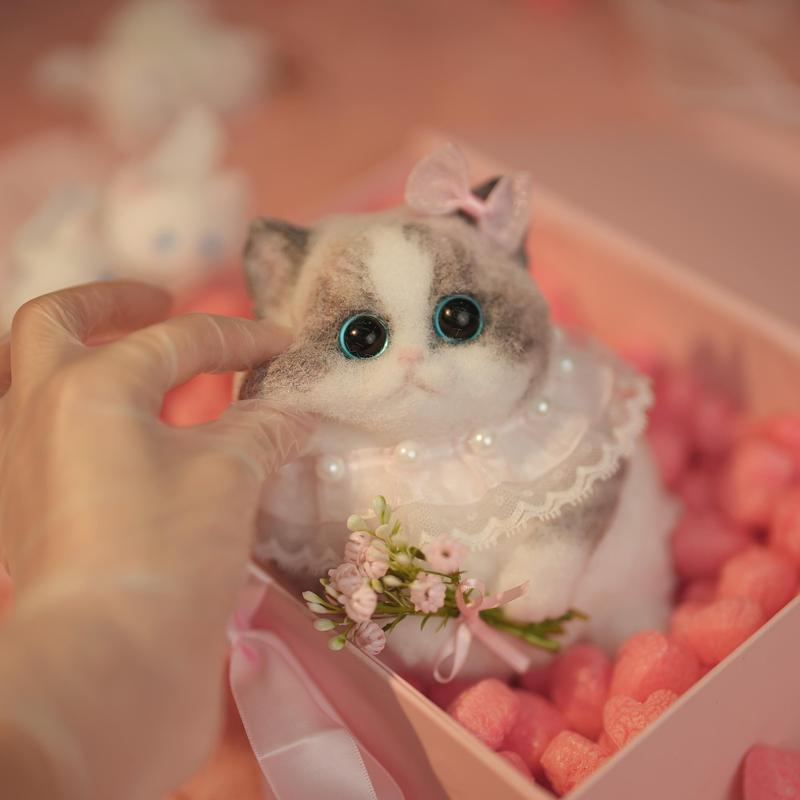 Handmade Kitten Squishy Toy-Perfect Stress Free Girls Toy, Toy Cat, Gift for Birthday, New Year and Christmas