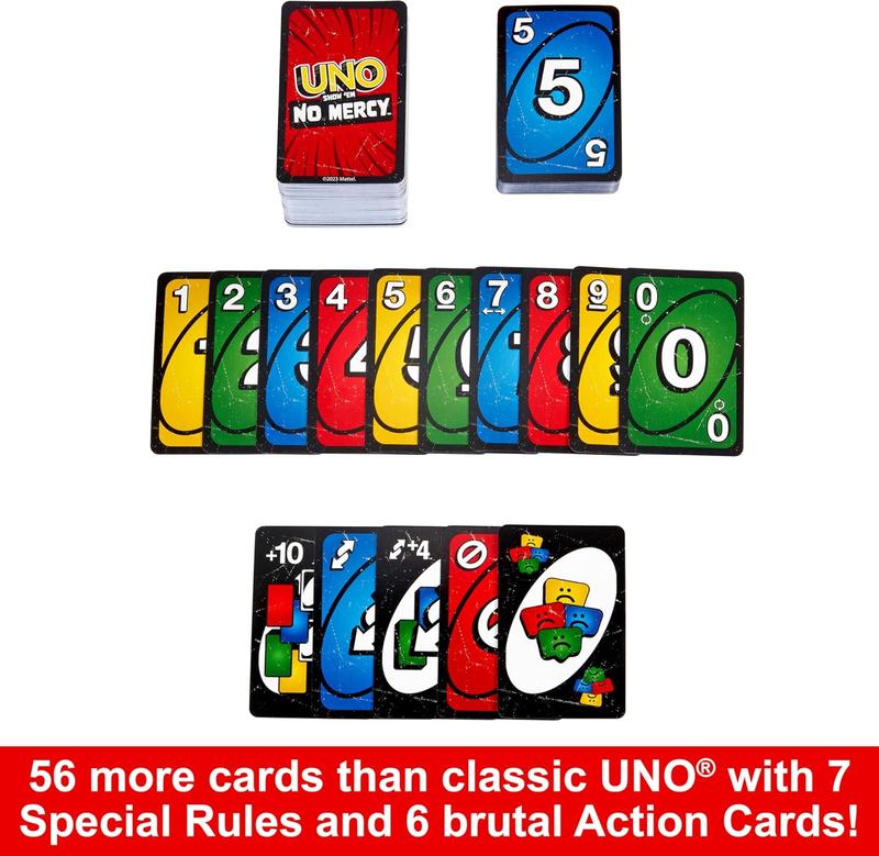 UNO Show ‘em No Mercy Card Game for Kids, Adults & Family Night