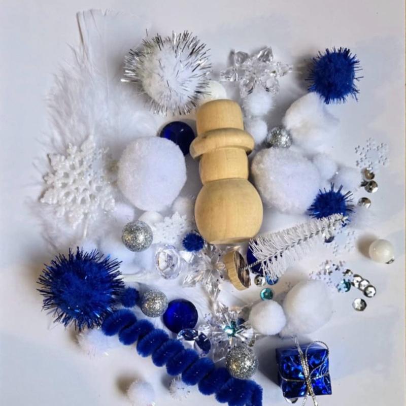 Winter Wonderland sensory rice, Blue and white complete bin