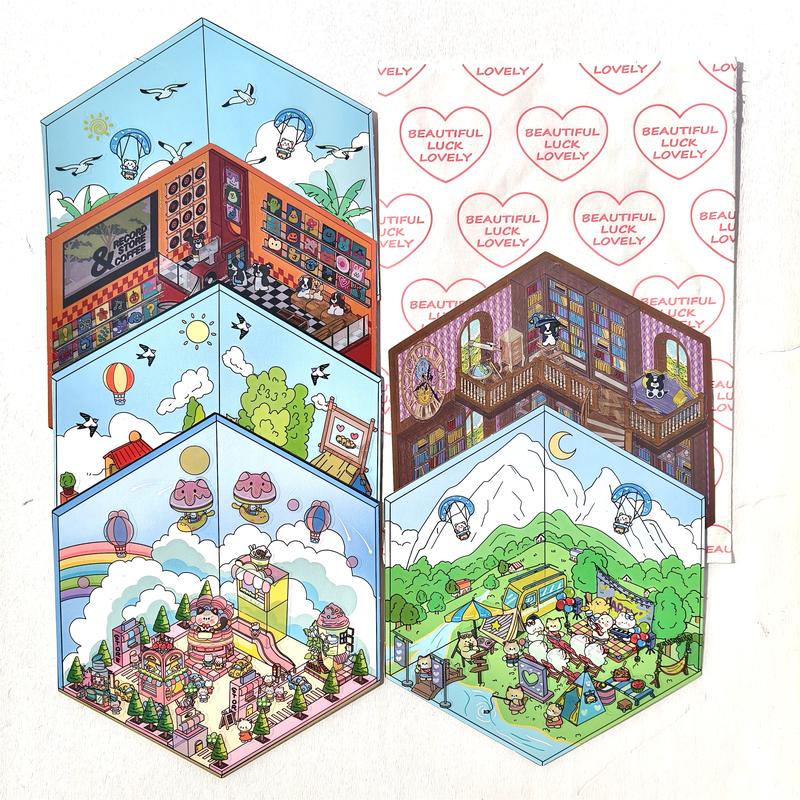 New Sticker Book Christmas Gift Pocket Love Sticker DIY Decoration Gift Set 3D miniature scene stickers