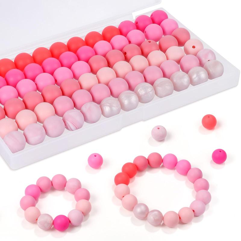 Mixed Color Bead, 80pcs set 15mm Bead for DIY Necklace Bracelet Keychain, DIY Jewelry Making Supplies for Women & Teenager