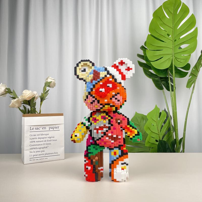 Christmas bear-Multi color compressed link small building block series