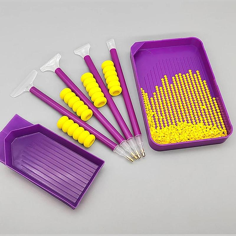 Diamond Arts Colorful Painting Accessories, 1 Set DIY Diamond Art Decorative Painting Tool Storage Box, Jewelry Storage Tray With Lid