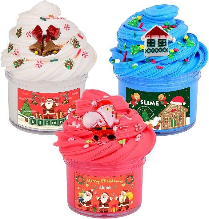 Advent Calendar 2024,3 Pack Butter Christmas Slime Kit, Scented DIY Slime Supplies for Girls and Boys,Stress Relief Toys,Party Favor, Gift and Birthday,Christmas Stocking Stuffers