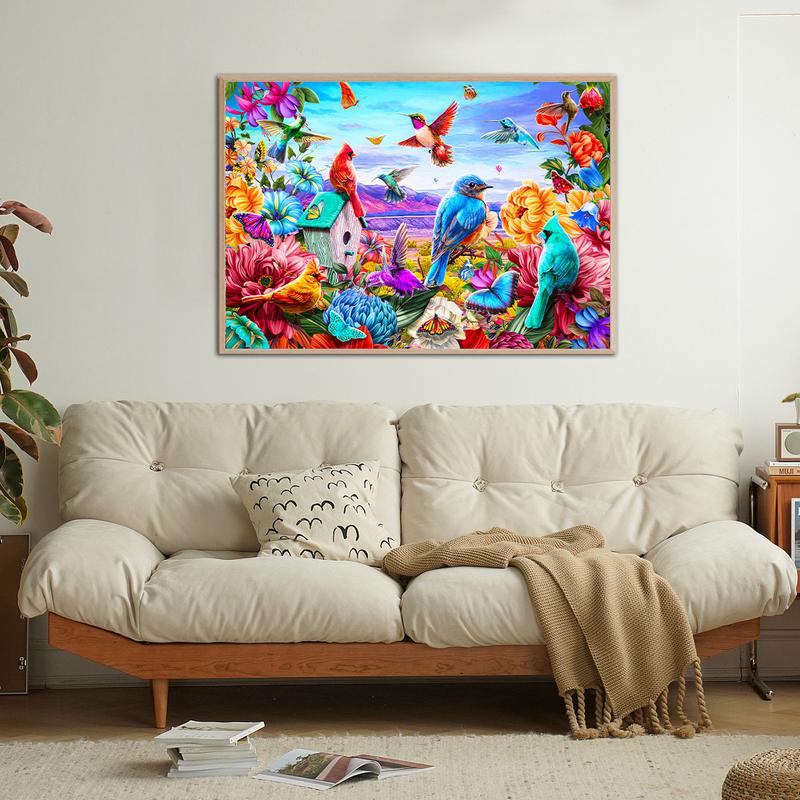 Hummingbird Garden -1000 Piece Jigsaw Puzzle -Christmas  Puzzles Interlock Perfectly No Dust, Party Toy Gift for Kids Parents,Suitable for home decoration
