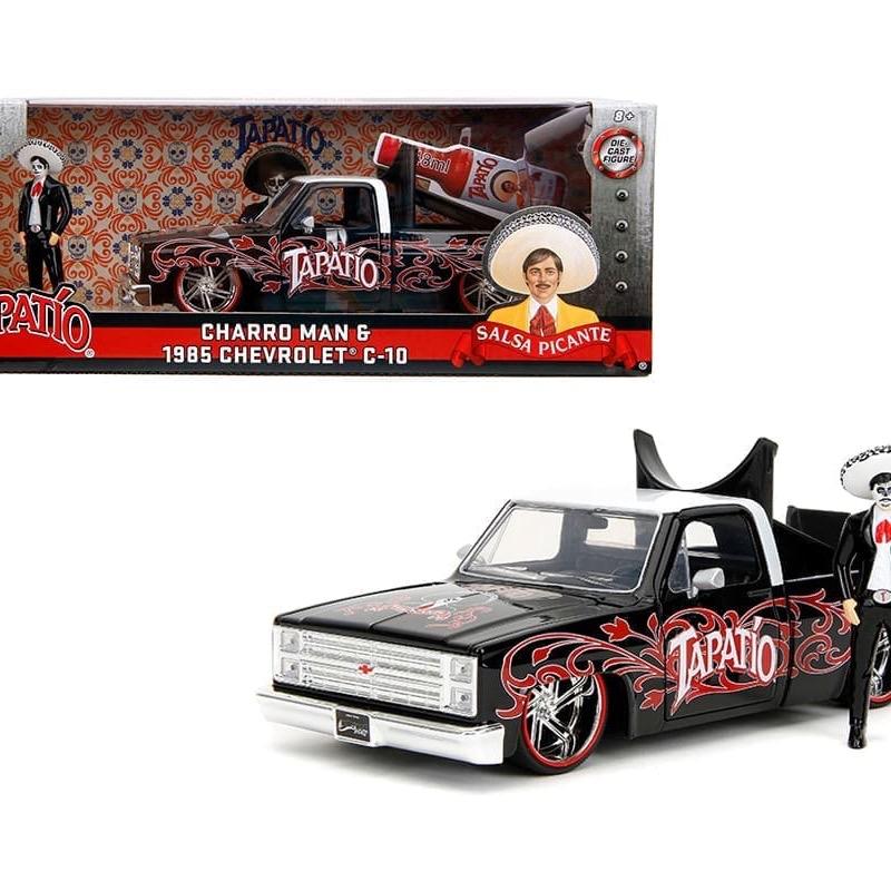 Jada 1:24 Tapatio Day of the Dead (Dia de los Muertos) 1985 Chevrolet C10 & Charro Man Figure Diecast Toy