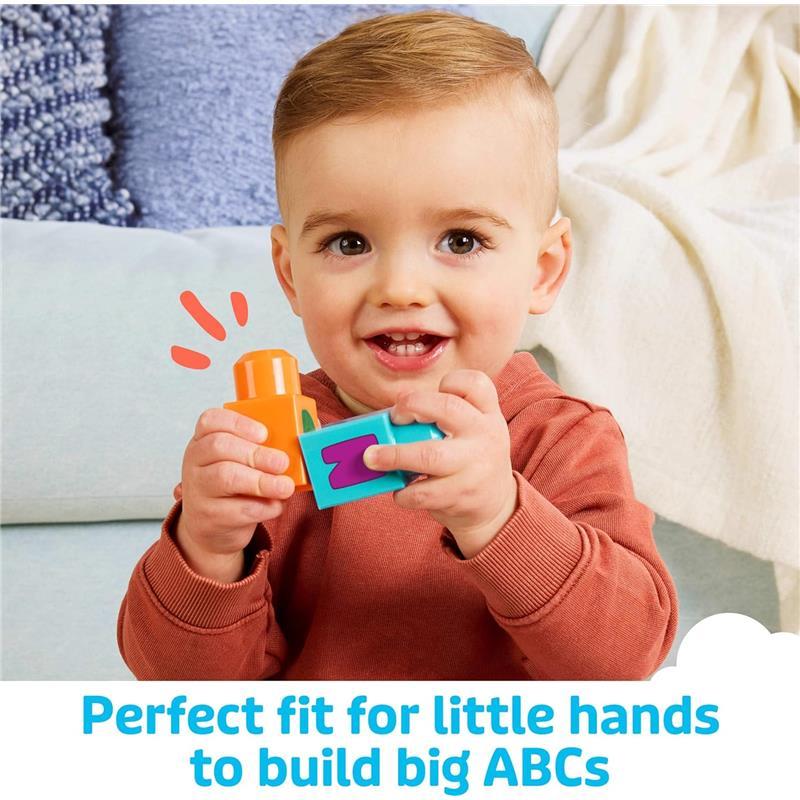 MEGA BLOKS First Builders Toddler Building Blocks Toy Set, ABC Musical Train with 50 Pieces, Music and Sounds, Ages 1+ Years
