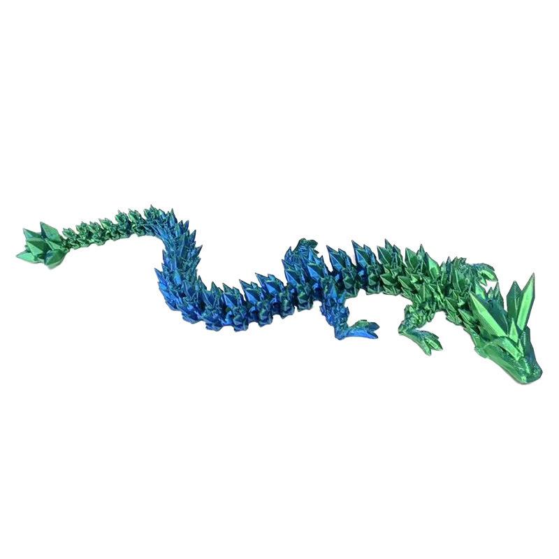 Luminous crystal dragon Chinese dragon egg creative figure toy full joint movable luminous ornament toy
