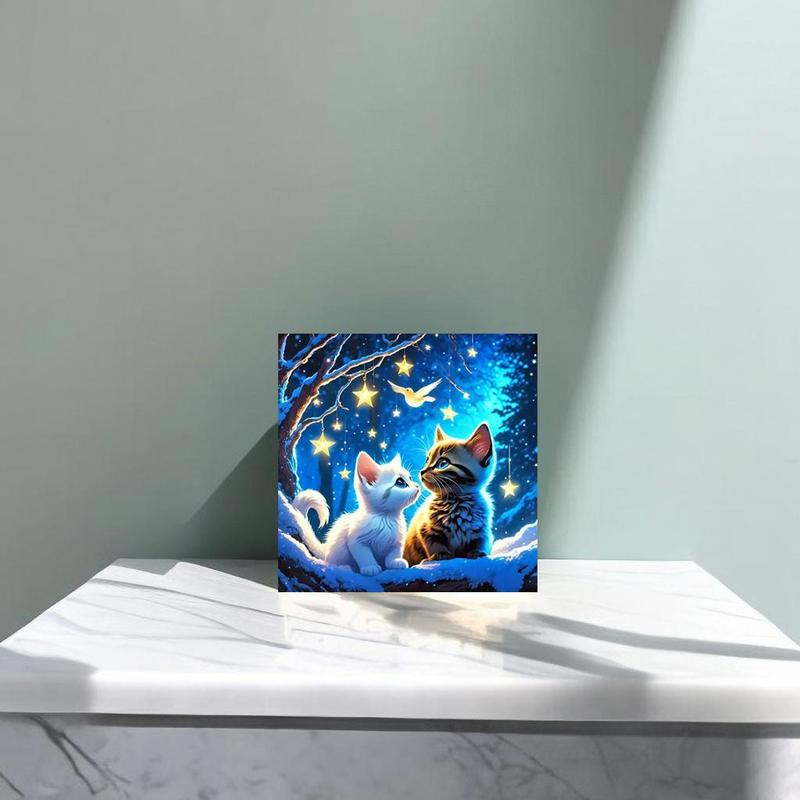 Cute Cartoon Animal Design Diamond Arts Colorful Painting Kit without Frame, Cute Animal Pattern DIY 5D Diamond Arts Colorful Painting Kit without Frame, DIY Wall Art Decor for Home (1 Count), Christmas Gift