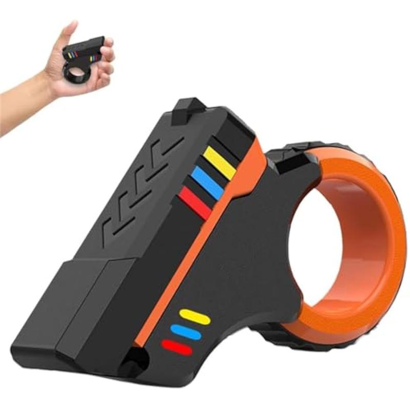 Gun Fidget Toys, 3D Printed Fidegt Slider Toys Gadget, Finger Spinner Toy Gun, Ring Fingertip Textured Spinner Flip ADHD, Fun Fidget Toys for Adults (Orange)