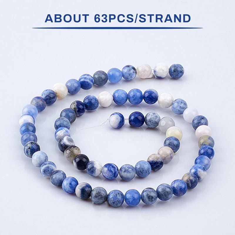 Natural Stone Beads, 6mm Natural Loose Beads Stone Beads for DIY Jewelry Making ,Boho Style Vintage Beads for Women & Girls, Diy Jewelry Accessories for Bracelet & Necklace & Earrings Making natural stone