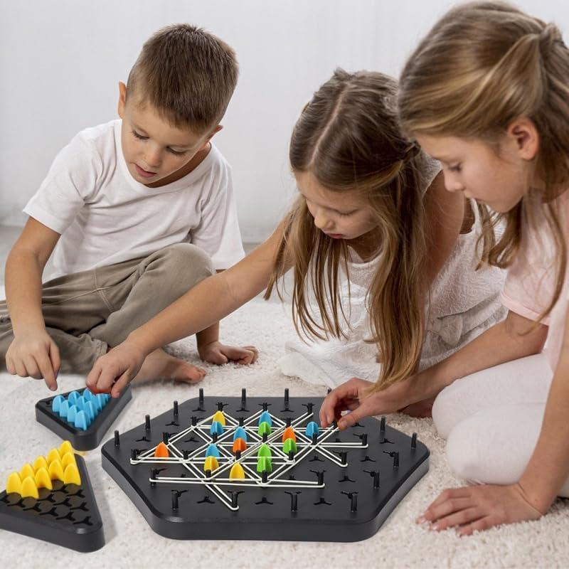 Chain Triangle Chess - Geometric Board Game for Family, 2-4 Players, Ideal for Family Nights
