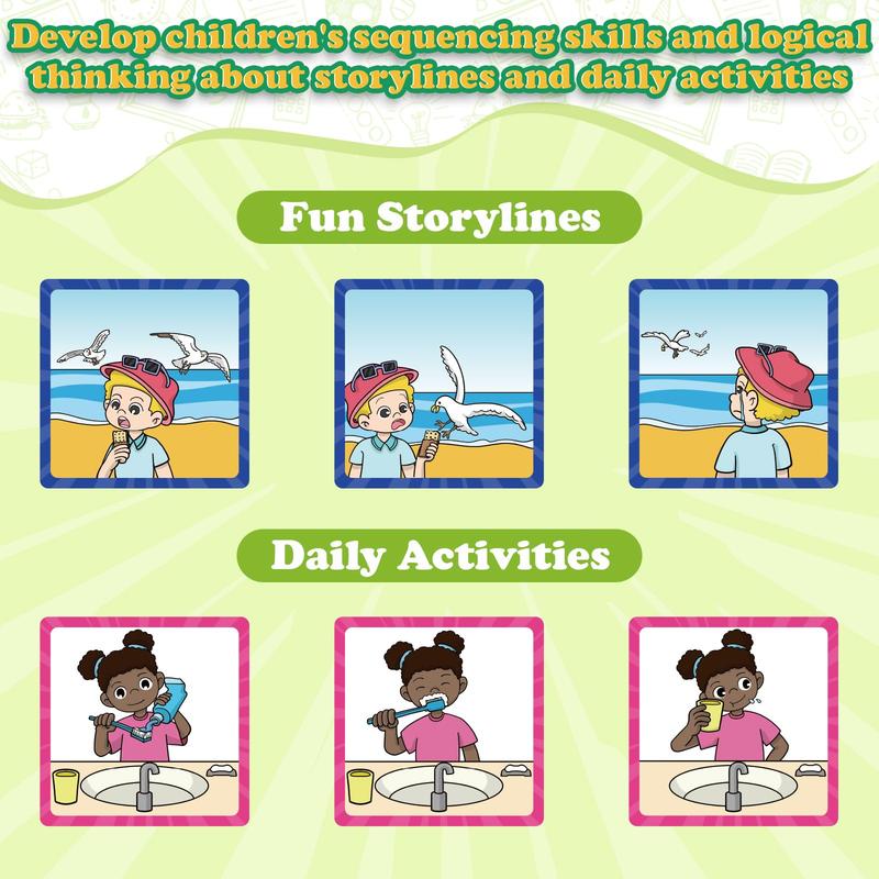 Sequencing Cards, Sequence Game, Improve Storytelling, Social Skills, Sentence Building, Learning Activities toys