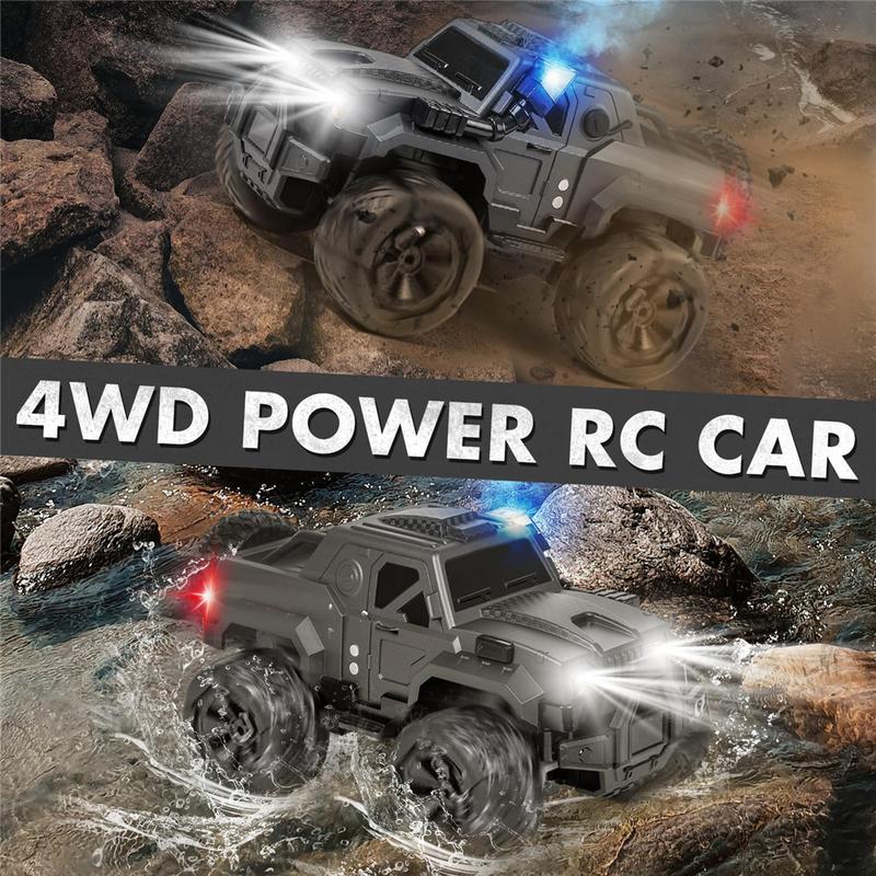 Remote Control Off-Road Climbing Car with Lights and Spray 2.4G Remote Control High-Speed 10 km h,120 Mins Playtime 1: 16 Remote Control Car Toy