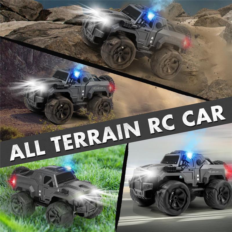 Remote Control Off-Road Climbing Car with Lights and Spray 2.4G Remote Control High-Speed 10 km h,120 Mins Playtime 1: 16 Remote Control Car Toy