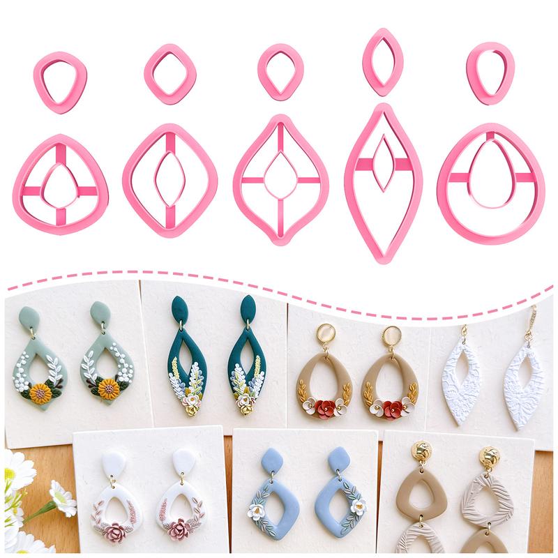 Keoker 10 Organic Shape Clay Earring Cutters