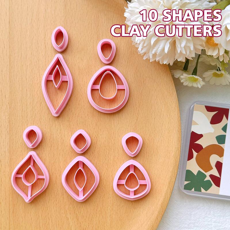 Keoker 10 Organic Shape Clay Earring Cutters