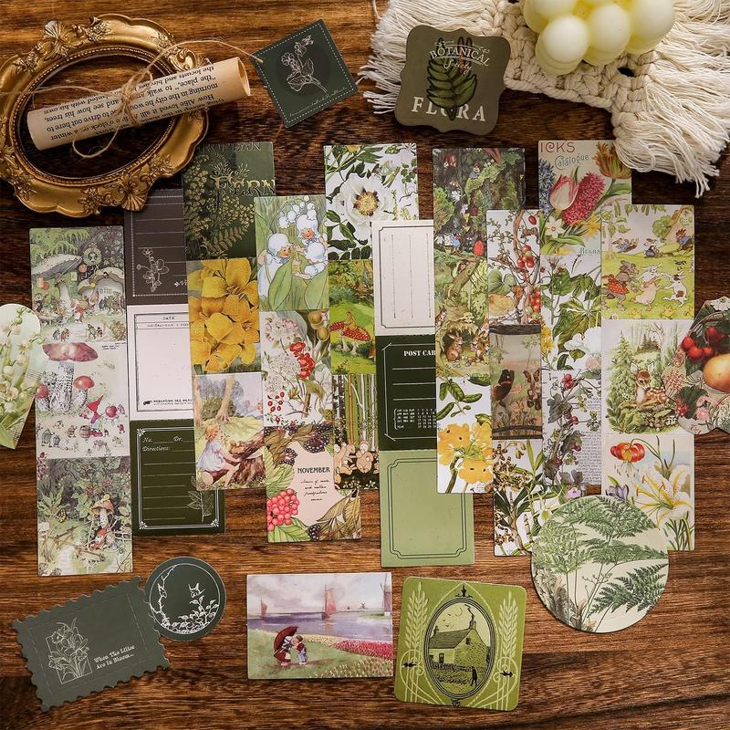270 Pieces Scrapbooking Supplies Kit, Vintage Botanical Aesthetic Scrapbook Kit