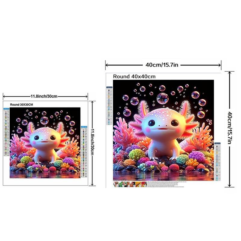 Cute Axolotl Design DIY Diamond Arts Colorful Painting Kit without Frame, DIY 5D Diamond Arts Colorful Painting Kit, Wall Art Decor for Home Bedroom