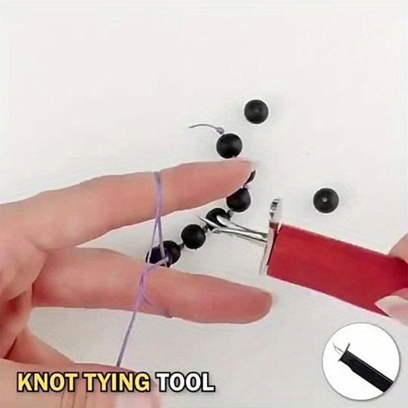 Beaded Thread Knotting Tool, DIY Jewelry Making Tool, Jewelry Knot Tying Tool Supplies for Women & Girls